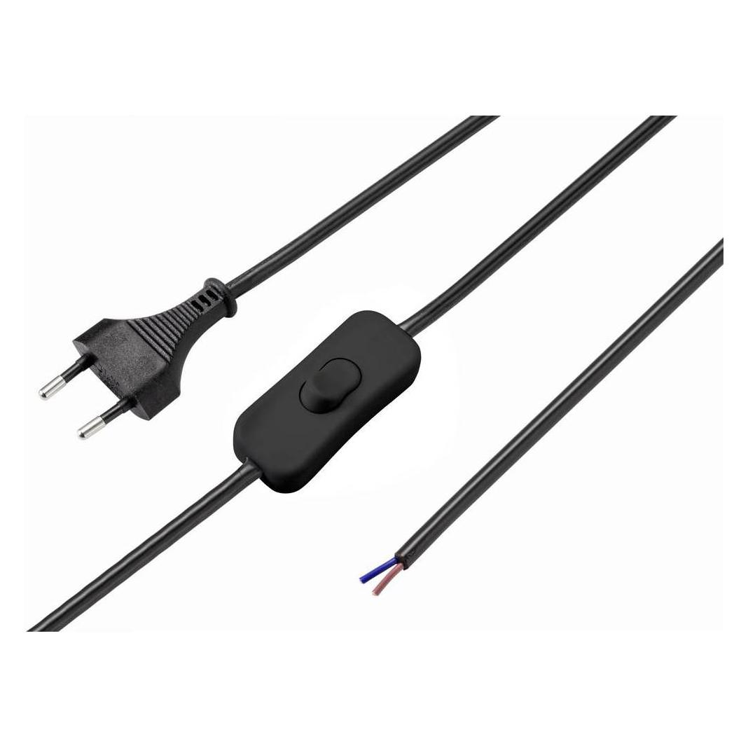 Sygonix Netzkabel, Eurostecker (gerade), offenes Ende, 1.5 m, mit Schalter (1.50 m) (SY-5044224)