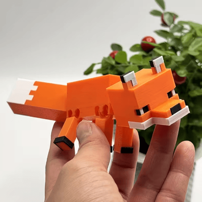 Inspire Picks 3D Pixel Fox Decoration For Halloween & Home Display 1pc