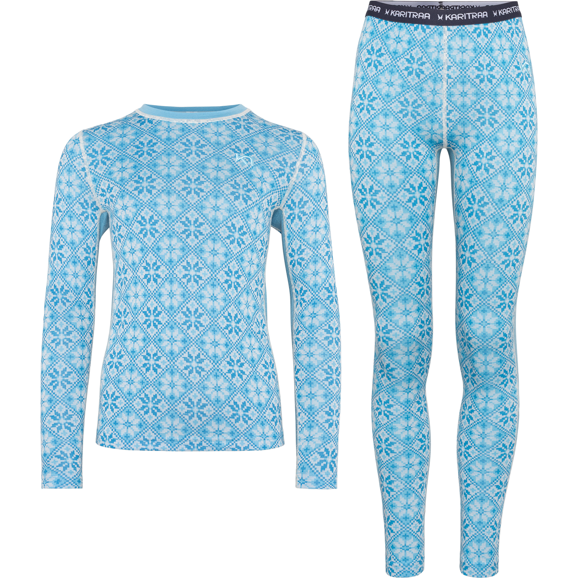 Kari Traa Jr Hennie Unterwäsche Set Kinder Skiunterwäsche blau Größe 164 Trekking Elastisch Merinowolle | Lyocell (Tencel)