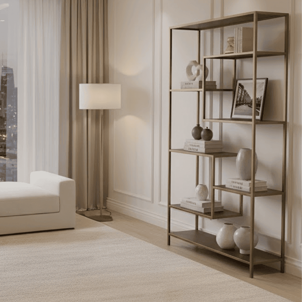 Efilia Antique Gold Shelving Unit
