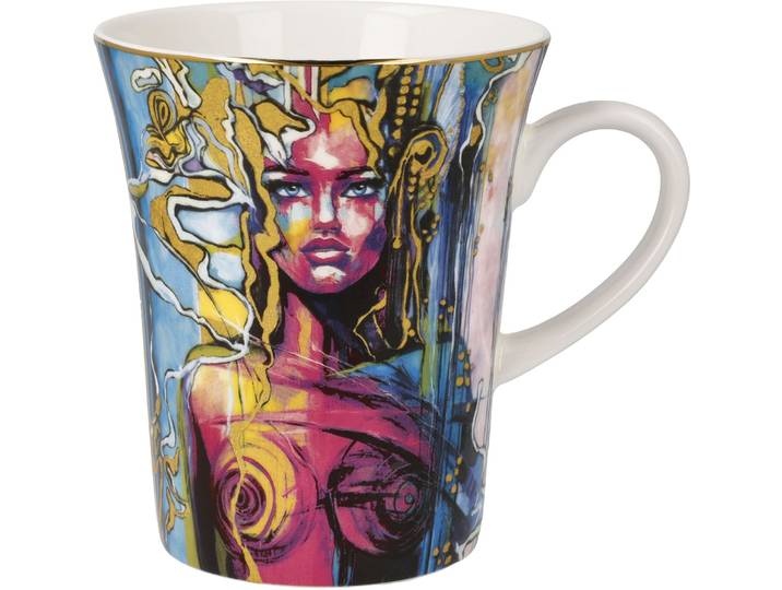 Tasse GOEBEL Künstlertasse Lana Frey -Freya , bunt, B:10cm H:11cm, Porzellan, Trinkgefässe, Tasse