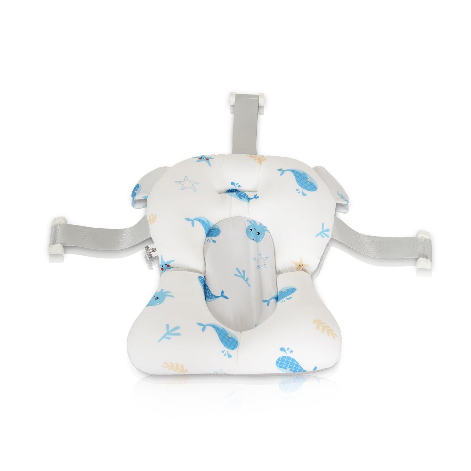 Moni Baby-Badekissen Sea Stars HA-B48, Badeauflage, Kunststoff Clips, ab Geburt blau