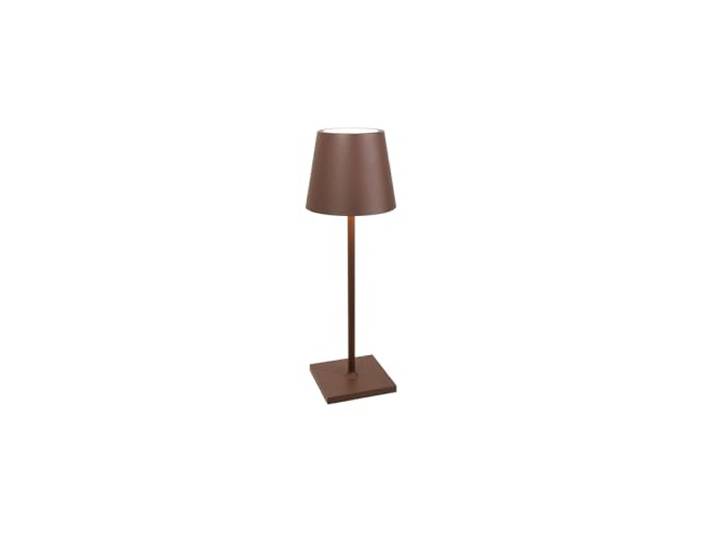 Zafferano, Poldina L Schreibtischlampe, Tragbare und Wiederaufladbare Tischlampe mit Touch Control, Geeignet für Wohnzimmer und Außenbereich, Dimmer, 2200-3000 K, Höhe 49,7 cm, Farbe Corten