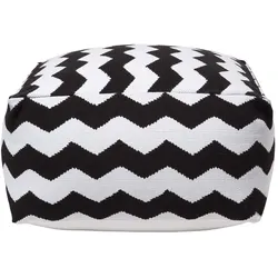 SITZPOUF schwarz-weiß mit Zickzack-Muster 60/60/30 cm