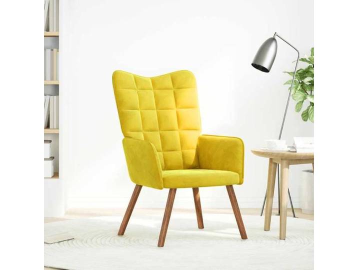 (SOLDES JUILLET)Fauteuil Relax/Chaise de relaxation - CLOUD - Salon & Chambre jaune velours FR14016817
