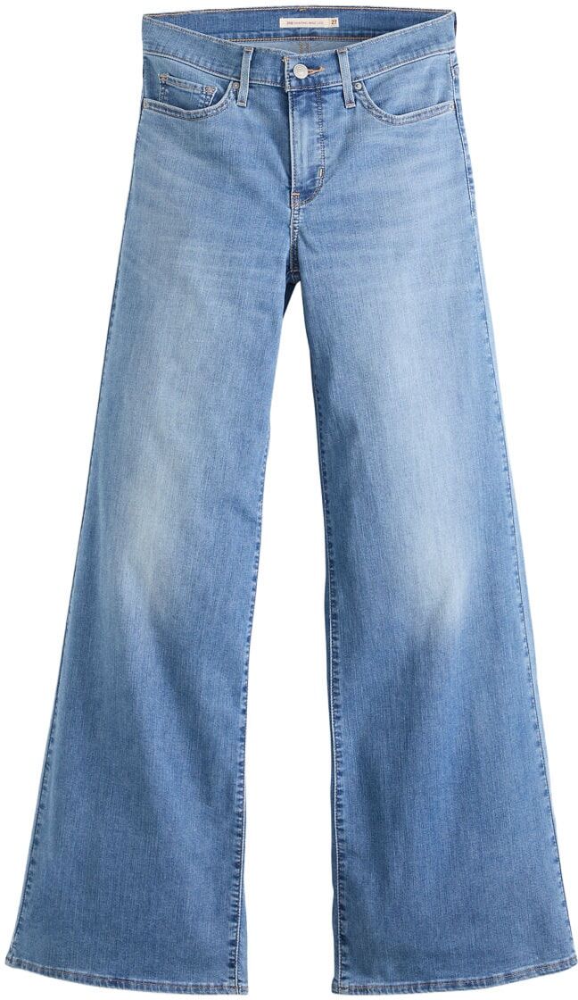Weite Jeans LEVI'S "Jeans 318 SHAPING", Damen, Gr. 30, Länge 34, blau (cool satisfaction), Denim/Jeans, Obermaterial: 74% Baumwolle, 24% Polyester, 2% Elasthan, weit knöchellang, Jeans Weite Jeans, im Five-Pocket Style