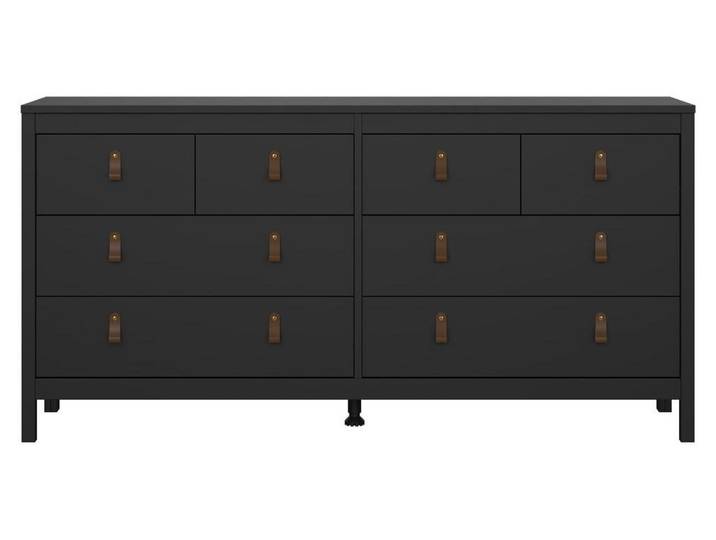 CALICOSY - Doppelte Kommode mit 8 Schubladen matt schwarz B159,6 cm – BARCELONE