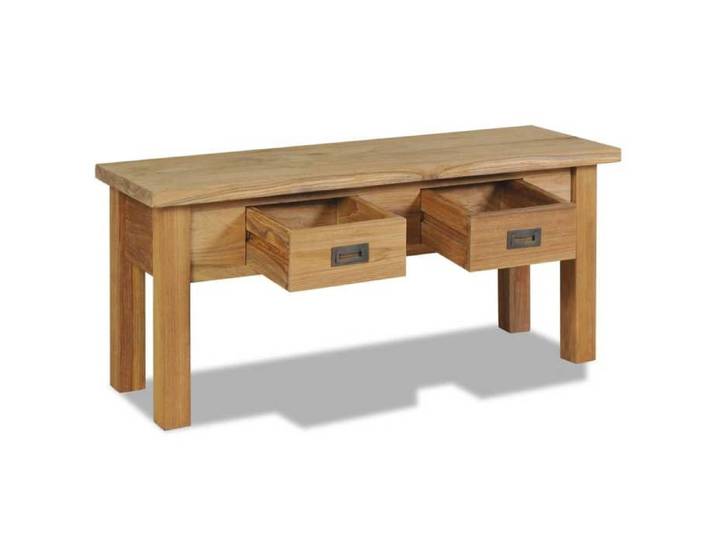 1pc Brun Banquette charge max : 110 kg - SWEETY Banc d'entrée teck massif 90x30x40cm CL34613059308