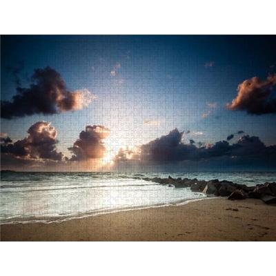CALVENDO Puzzle Sonnenuntergang vor Utersum | 1000 Teile Lege-Größe 64x48cm Foto-Puzzle für glückliche Stunden