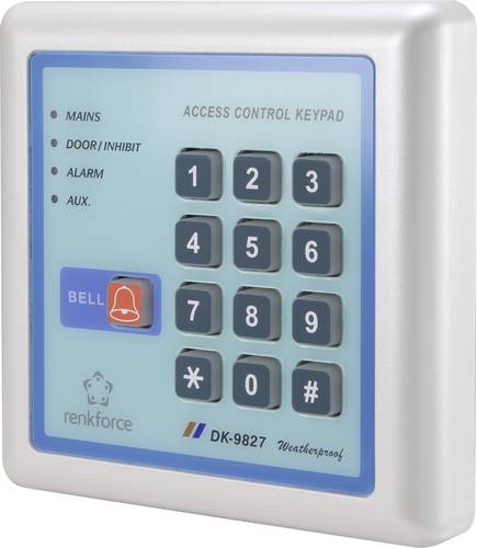 Renkforce 1582598 Digitales Codeschloss Oberflächenmontage Set 12V IP65 mit beleuchteter Tastatur