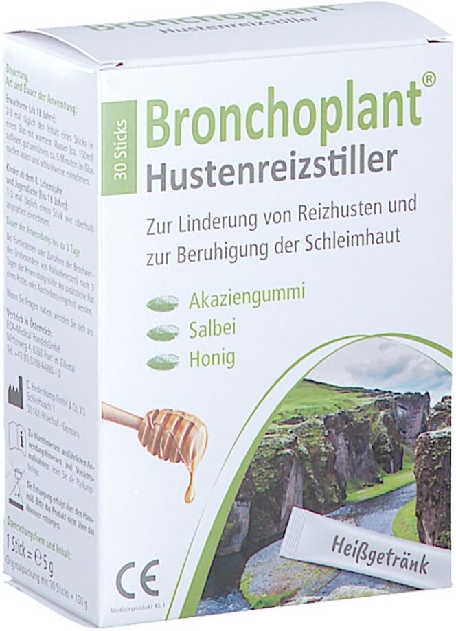 Bronchoplant Hustenreizstiller Heißgetränk Sticks 150g