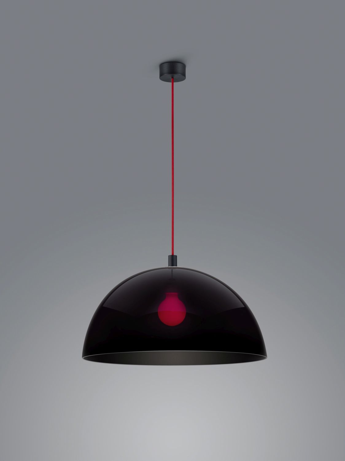 Helestra Pendelleuchte DORO schwarz 50cm (rotes Kabel) 16/2340.75/5098 4022671116497