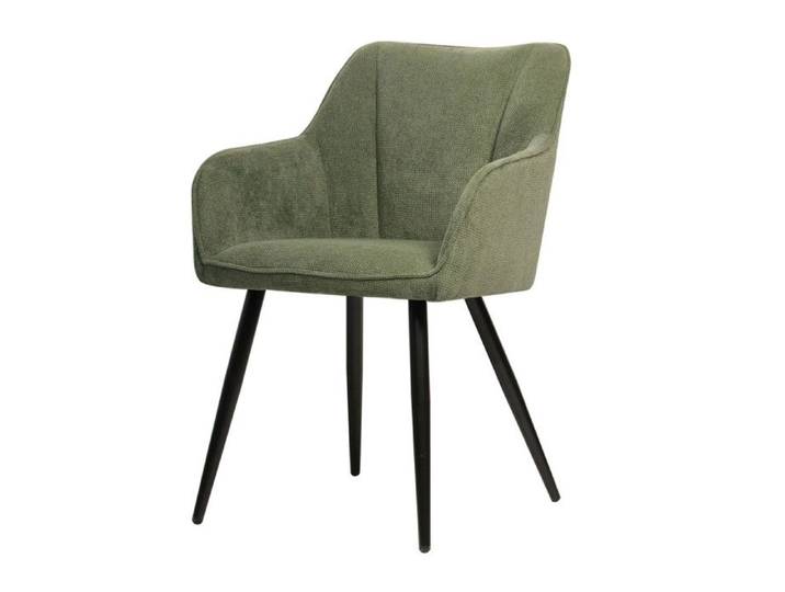 Chaise repas Rio vert pieds métal noir