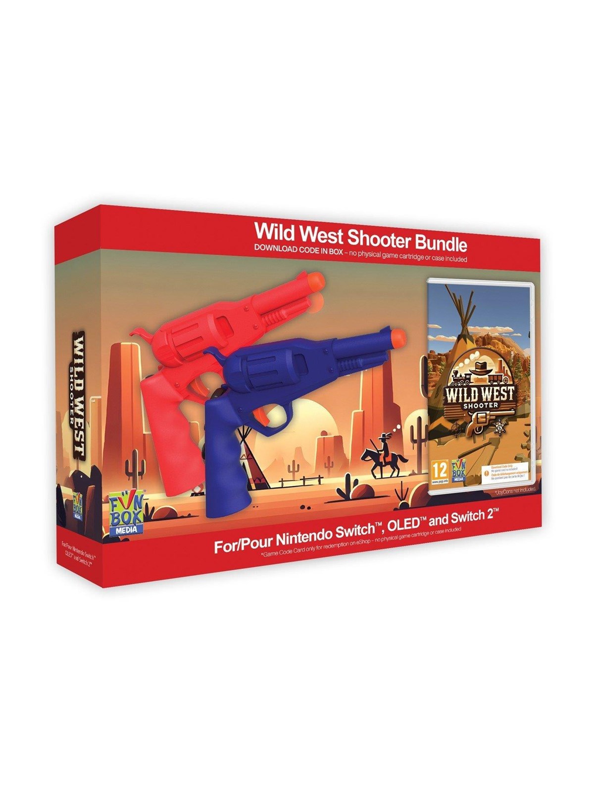 Wild West Shooter Game -Twin Wild West Shooter Revolvers Bundle (Code in a Box) - Nintendo Switch 2 - Shooting - PEGI 12