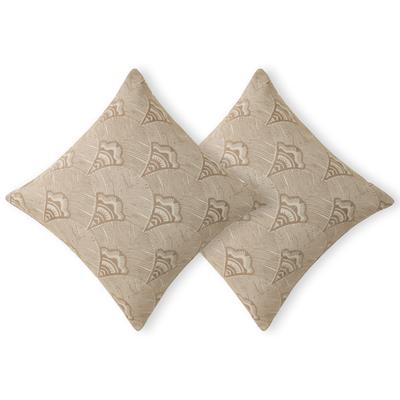 Dekokissen BRUNO BANANI "Alessio", taupe, B:50cm L:50cm, Polyester, Dekokissen_Sitzkissen_Kissenhüllen, recyceltes Material, ohne Füllung, Jacquard Muster, moderner Hingucker