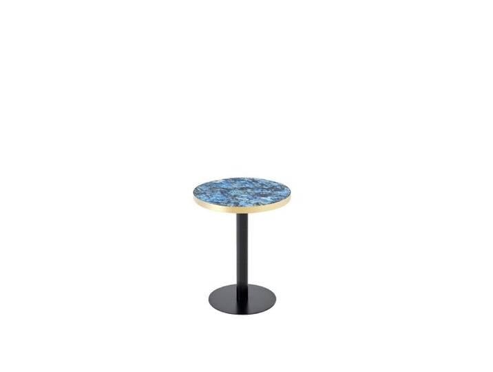 Table d appoint ronde effet marbre 60 cm bleu noir or
