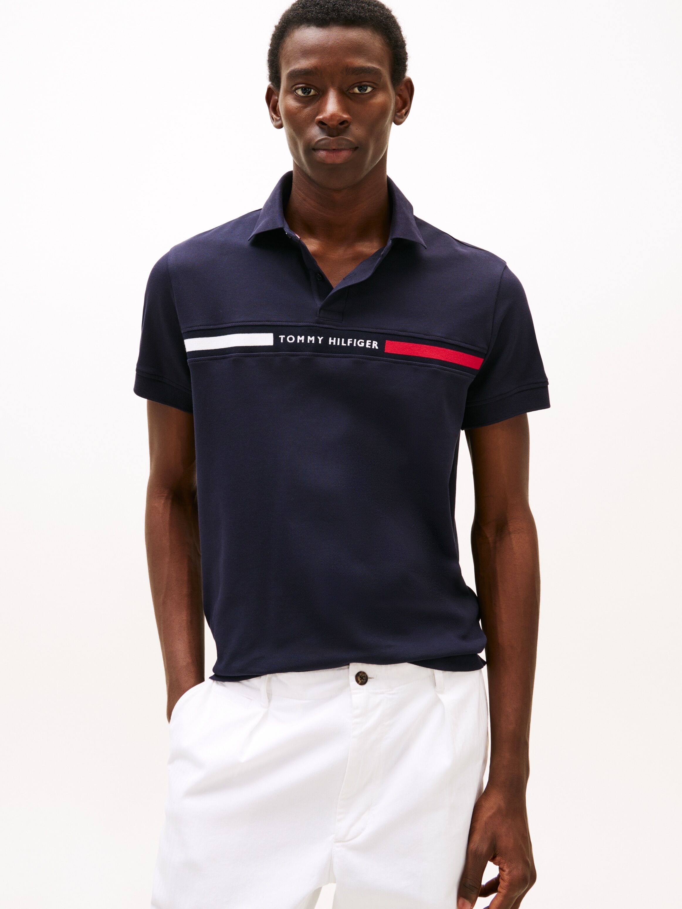 Tommy Hilfiger "HILFIGER CHEST INSERT REG POLO" desert sky L