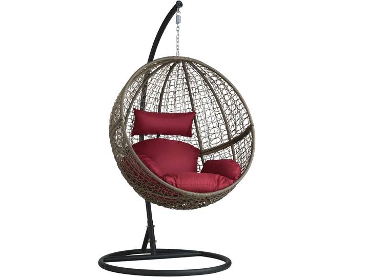 Fauteuil suspendu résine tressée - marron