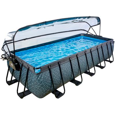 Framepool EXIT "inkl. multifunktionaler Poolabdeckung", grau, B:250cm H:100cm L:540cm, Schwimmbecken, BxLxH: 250x540x100 cm, mit Sandfilteranlage und Sicherheitsleiter