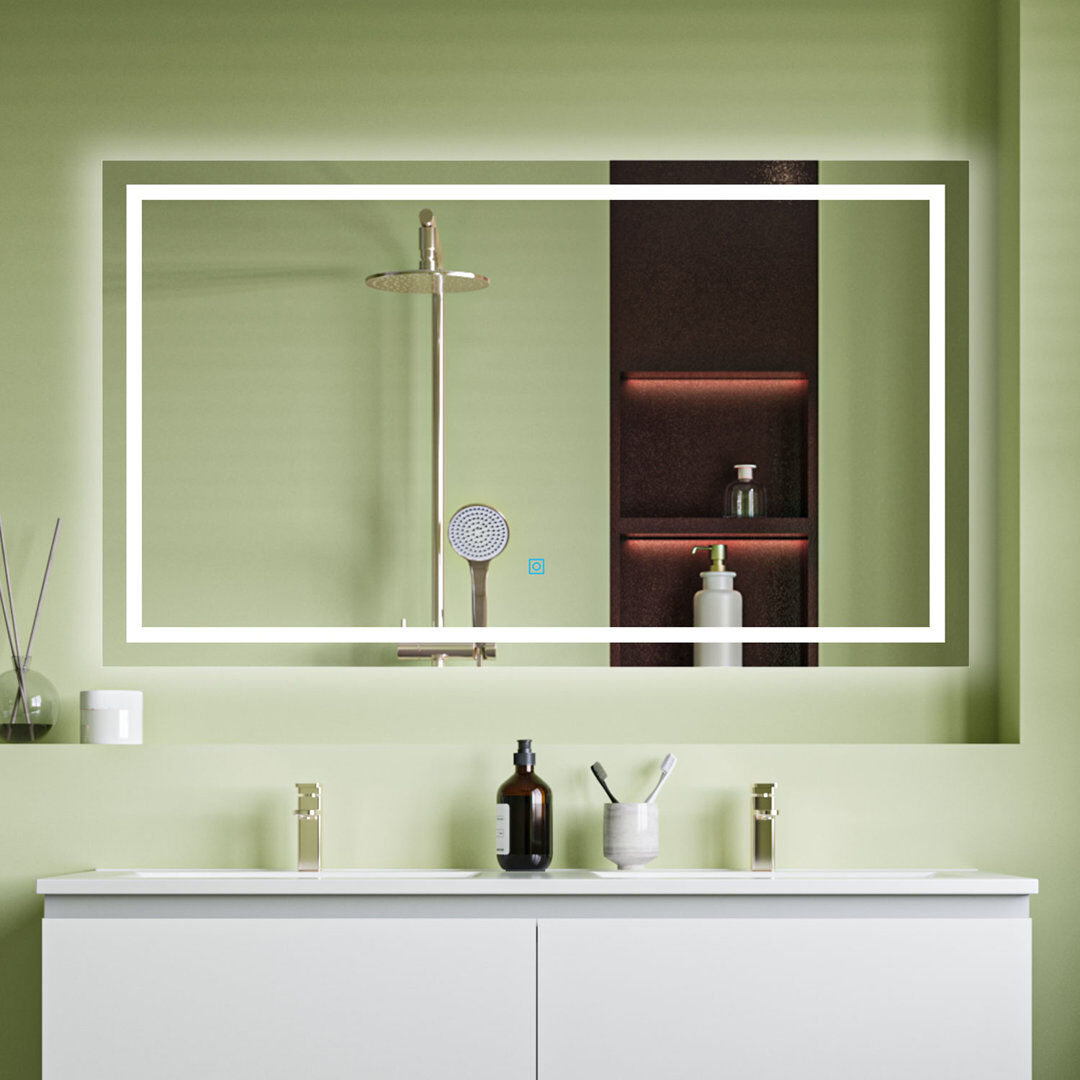 Metro Maegan Rectangle Wall Vanity Mirror White 120 cm x 70 cm