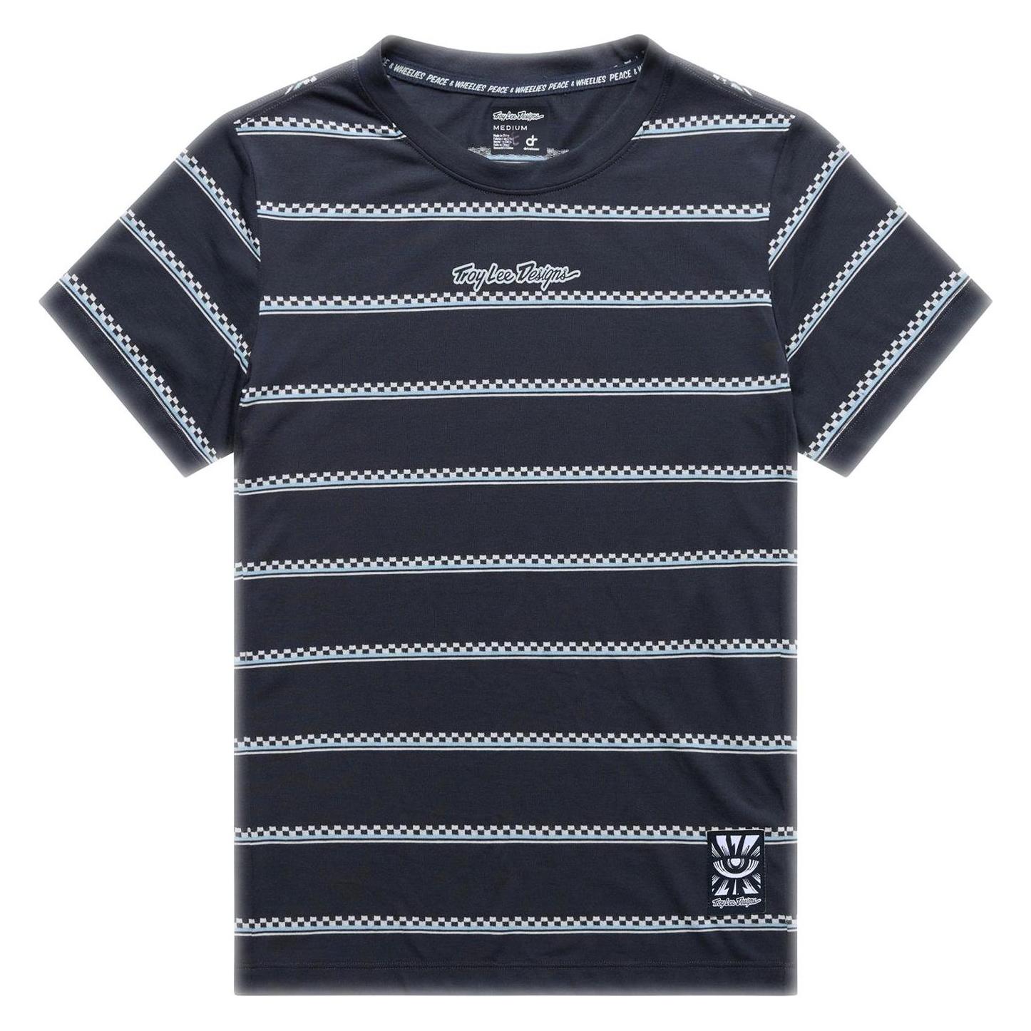 Troy Lee Designs Womens Lilium Ride SS Tee, Checked Out, carbon, XS (XS) (66459876)