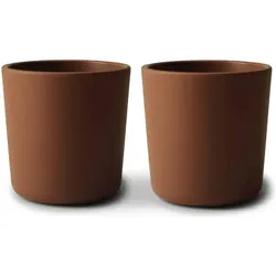 Mushie, Kindergeschirr + Kinderbesteck, 2 Er Set Trinkbecher Caramel