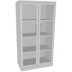 fm Büromöbel Aktenschrank »Oldenburg« 4 OH klare Acrylglastüren grau, 80x151.7x44.2 cm
