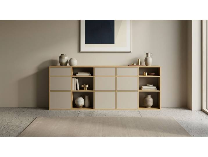 Breites Sideboard - Als Kommode o. Wohnschrank mit vielen Optionen Eiche Natur geölt