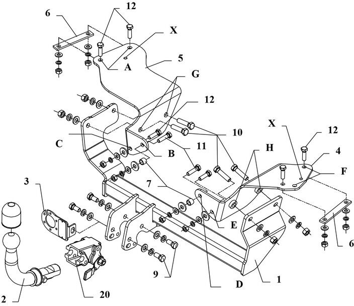 Attelage Alfa Romeo 147 (01/05-) RDSOH + faisceau universel 7 broches + boitier électronique