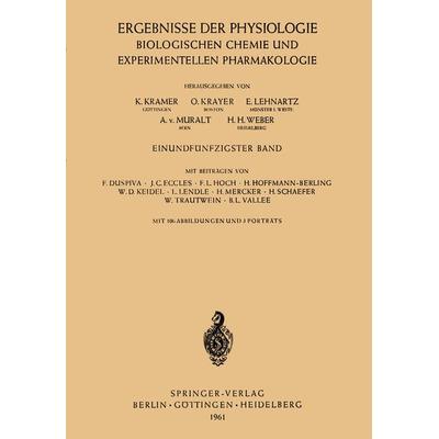 Ergebnisse der Physiologie Biologischen Chemie und Experimentellen Pharmakologie, Taschenbuch von , Springer Berlin, 978-3-642-49652-3