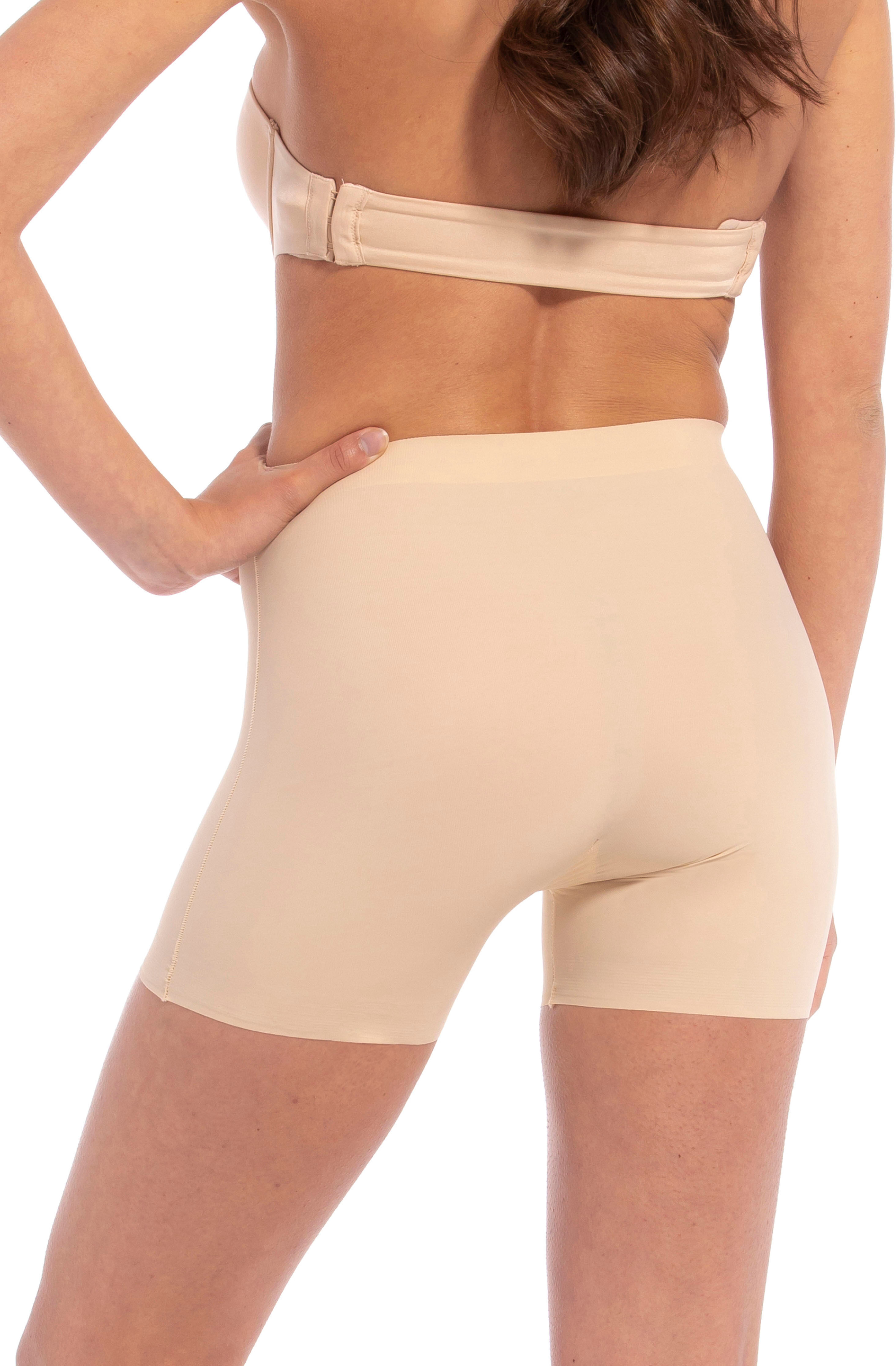 Shapinghose MAGIC BODYFASHION "Maxi Short", Damen, Gr. S, braun (latte), Obermaterial: 54% Polyamid, 46% Elasthan, unifarben, eng, Unterhosen Shapinghose, feste Formung des unteren Bauches, der Hüften und der Oberschenkel