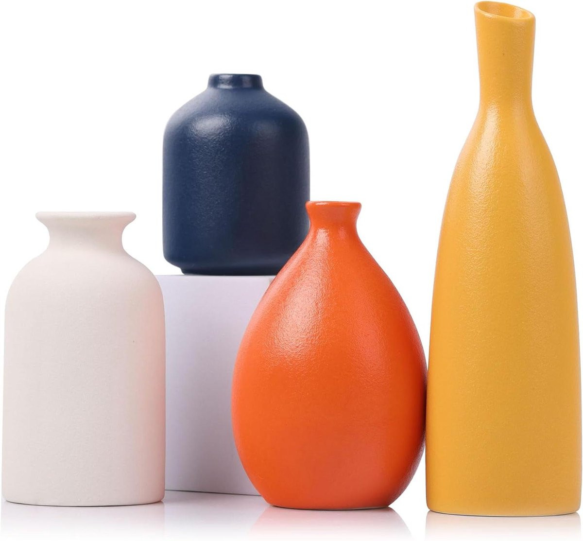 Set van 4 kleurrijke keramische knopvazen voor decoratie
