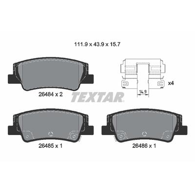 TEXTAR Bremsbelagsatz, Scheibenbremse 2648401 für KIA HYUNDAI (BEIJING)