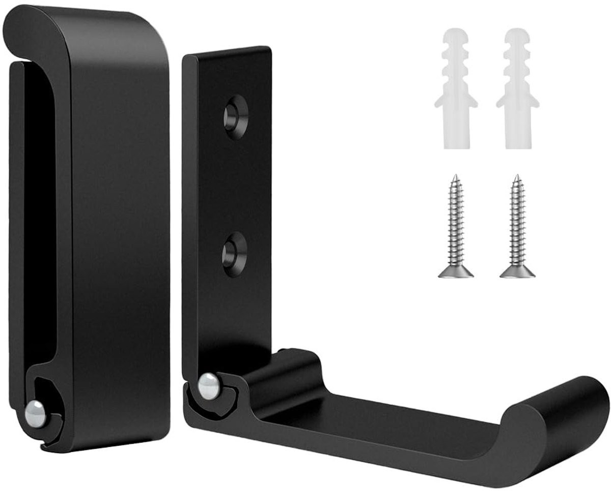 Dailygoody Vouwbare Wandhaken - 2 stuks - Zwart