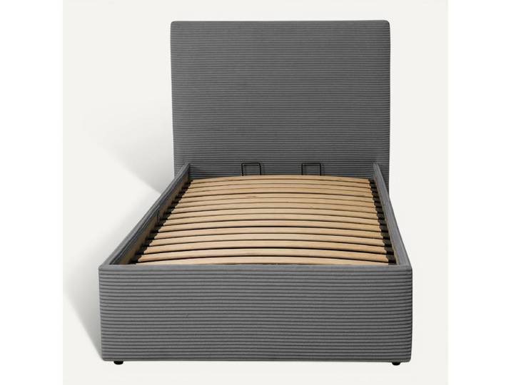 Lit coffre 90x190 cm JAPP velours côtelé anthracite