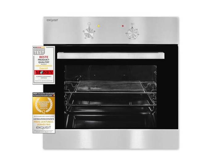 Exquisit Einbaubackofen EBE 555-1.1 - Backofen Einbaugerät, 62 L