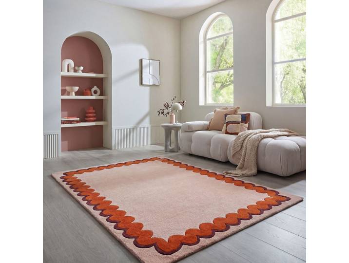 Wollteppich Wiggle Orange/Terracotta 200 x 290cm Wolle