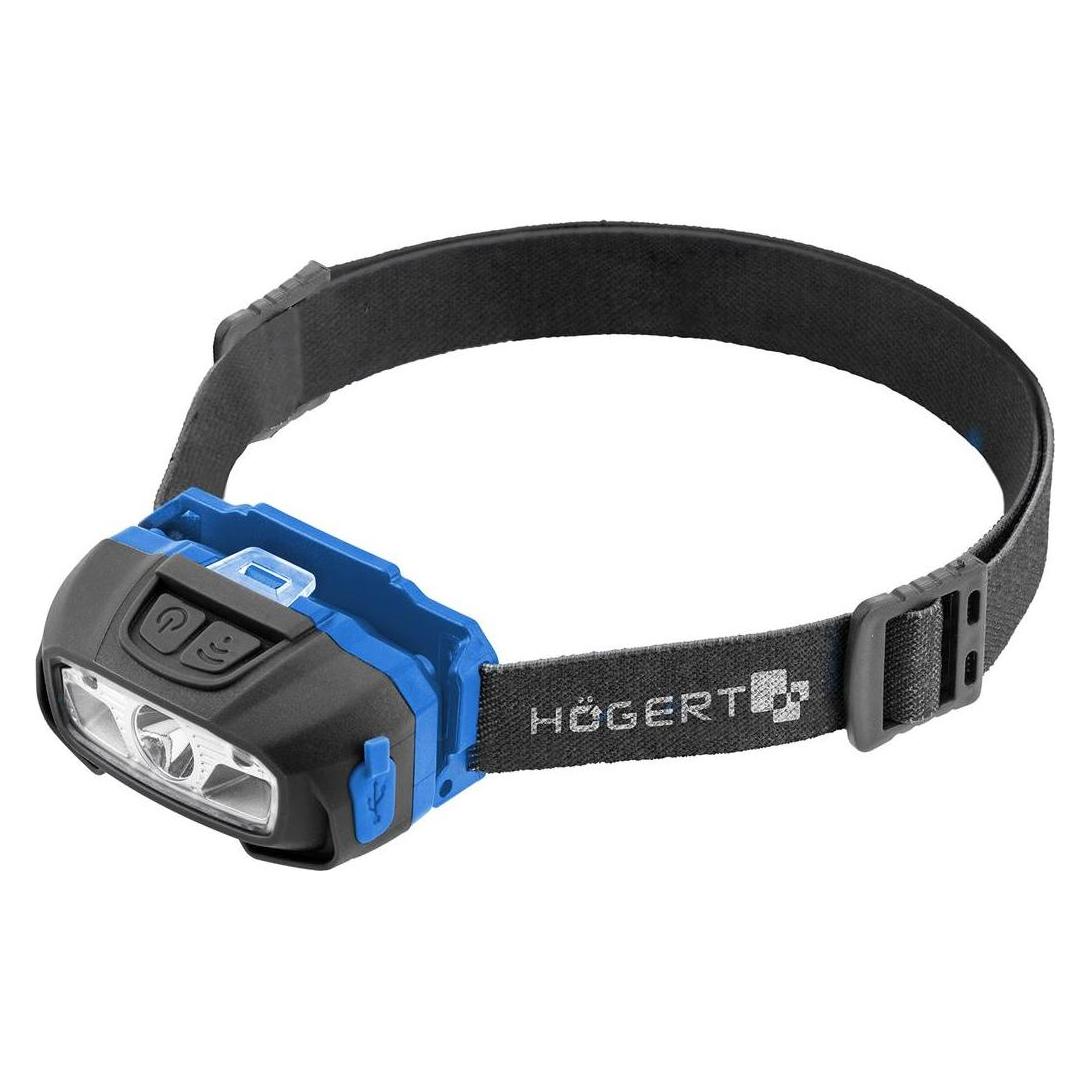 Hogert Högert Technik - LED-Stirnlampe USB wiederaufladbar - Superhelle Stirnlampe mit 6 Lichtmodi mit Bewe (220 lm) (24919666)