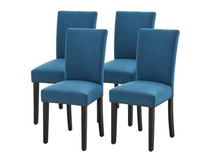 GarveeHome 4er-Set Gepolsterte Esszimmerstühle Im Parsons-Stil Trägt Bis Zu 136 kg Navy Blau