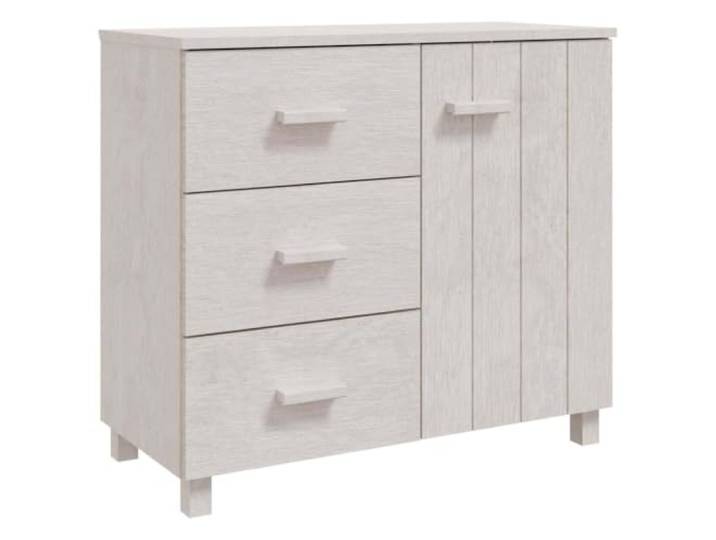 HGFDVCMR Kommode HAMAR Massivholz Kiefer Sideboard Weiß 90x40x80 cm Vielseitiger Beistellschrank für Wohnzimmer und Schlafzimmer mit 3 Schubladen und 1 Tür für ordentliche Aufbewahrung.