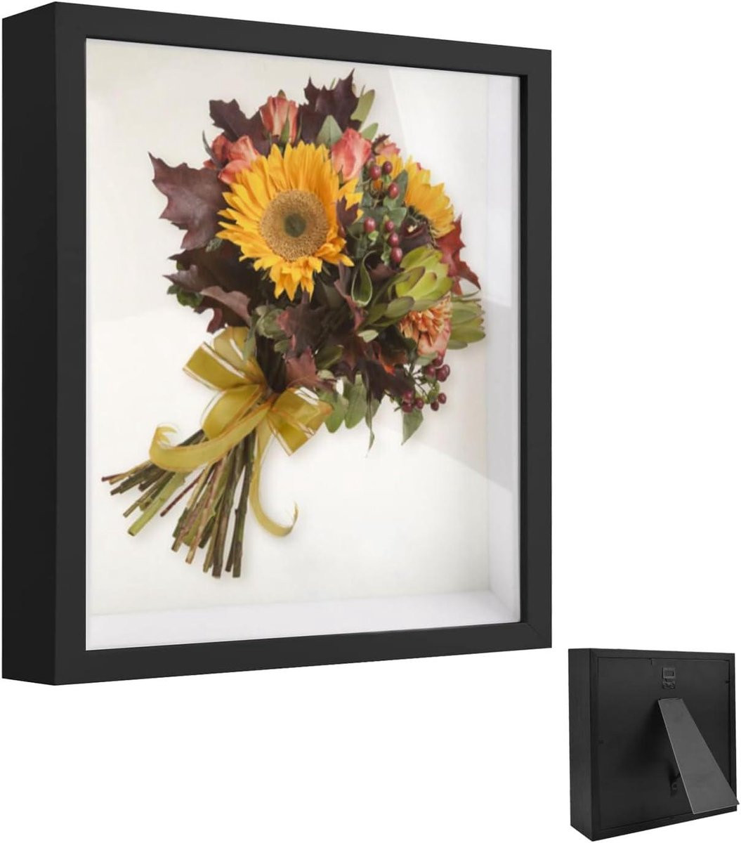 Houten fotolijst schaduwbox met acryl voorkant om herinneringen te bewaren
