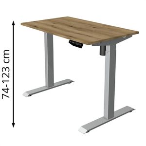 Kerkmann Schreibtisch Move 1, eiche / silber, elektrisch höhenverstellbar, 100 x 74-123 x 60 cm