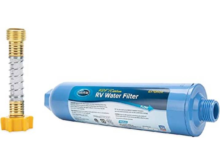 Camco TastePURE Wasserfilter und Schlauchschutz für Wohnmobil/Wohnmobil Ideal für Wohnmobile, Reiseanhänger, Boote Made in USA (40043)