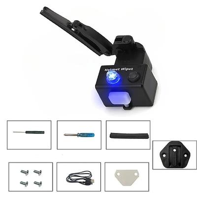 Helm-Automatikwischer Motorrad Elektrofahrzeug Fahrradhelm Zubehör Wischer tragbar USB-Ladegerät 5V Regenschutz