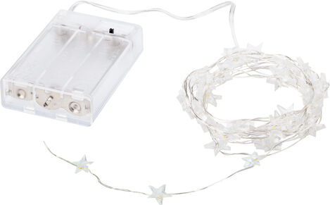 LED-Micro-Lichterkette "Sterne", mit Batteriekasten und Timer, 40 LEDs