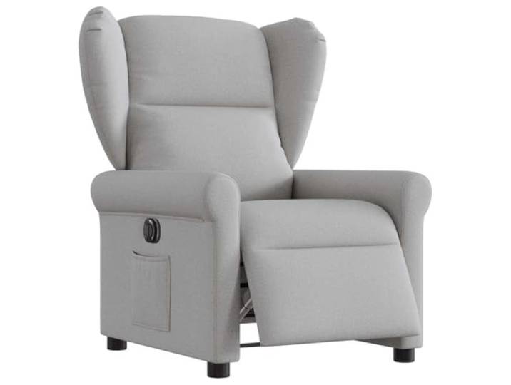 YUTAASU Electric Recliner Chair Cloud Gray Fabric 135 Degree Recline, Side Pocket, Wood and Metal Frame, Breathable Fabric