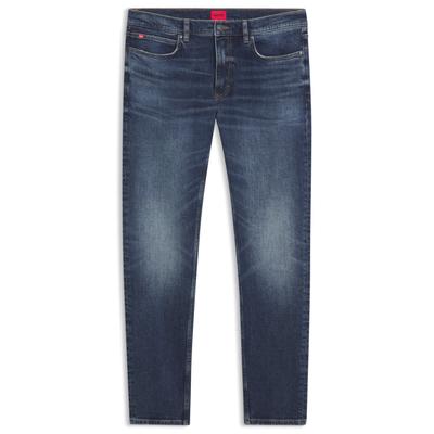 Slim-fit-Jeans HUGO "HUGO 734", Herren, Gr. 32, Länge 34, blau, Denim/Jeans, Obermaterial: 99% Baumwolle, 1% Elasthan, slim fit lang, Jeans Slim-fit-Jeans, aus Stretch-Denim, extra schmal