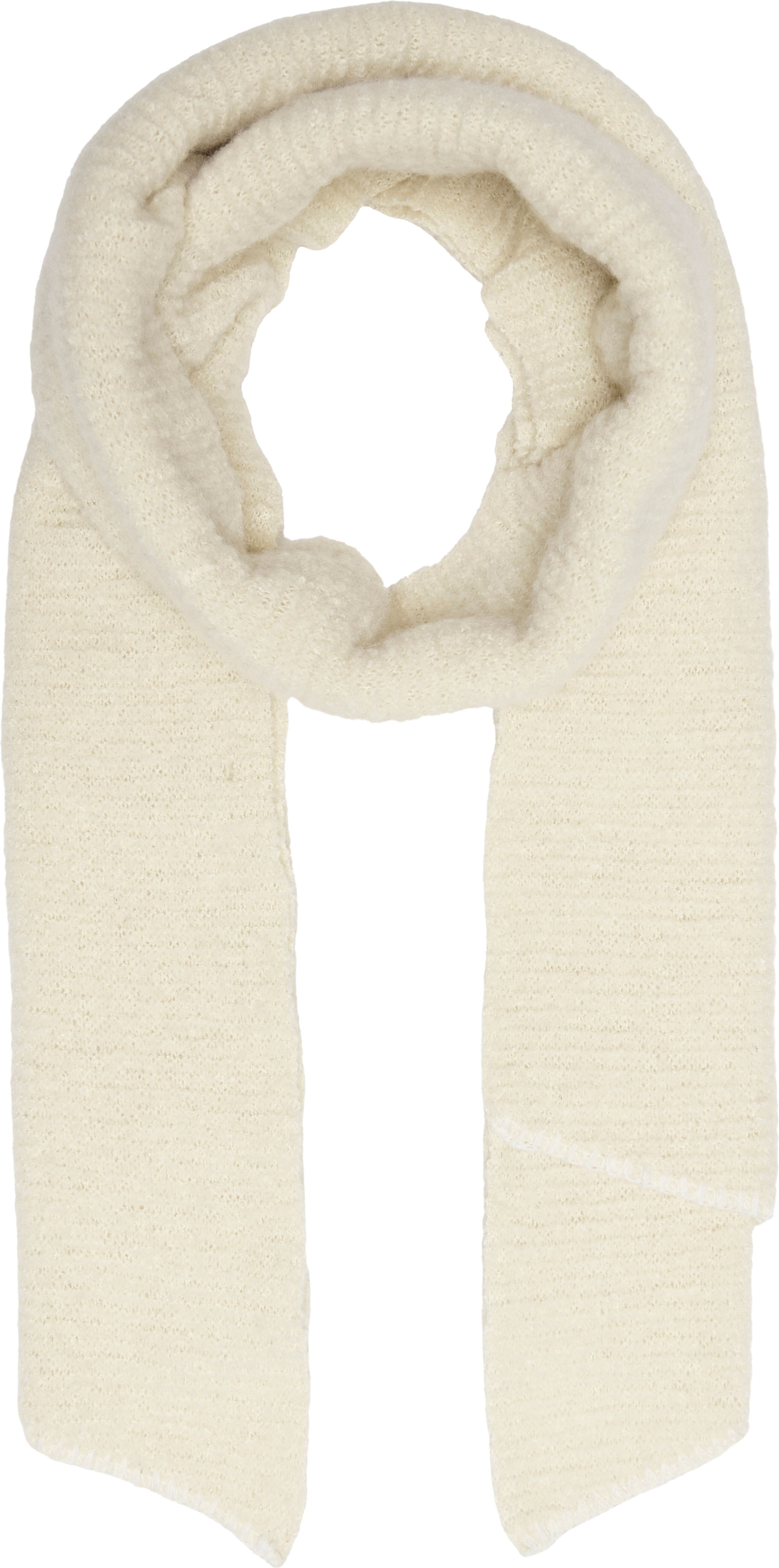 Strickschal ONLY "ONLMERLE LIFE KNITTED SCARF", Damen, Gr. 1, weiss (cloud dancer), Feinstrick, Polyester, unifarben, Modetücher Strickschal, Kunstfaser cloud dancer 1