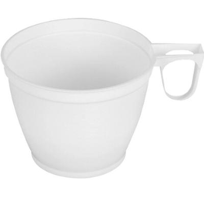 1000x Plastik Einwegkaffeetassen mit Henkel 0,16 l weiß
