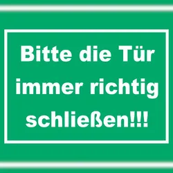 HB-Druck Schild Bitte die Tür immer richtig grün-weiss A4 (210x297mm)